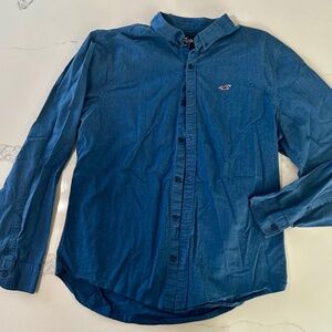 Hollister Men’s XL Blue Epic Flex Long Sleeve Overshirt Button-Up